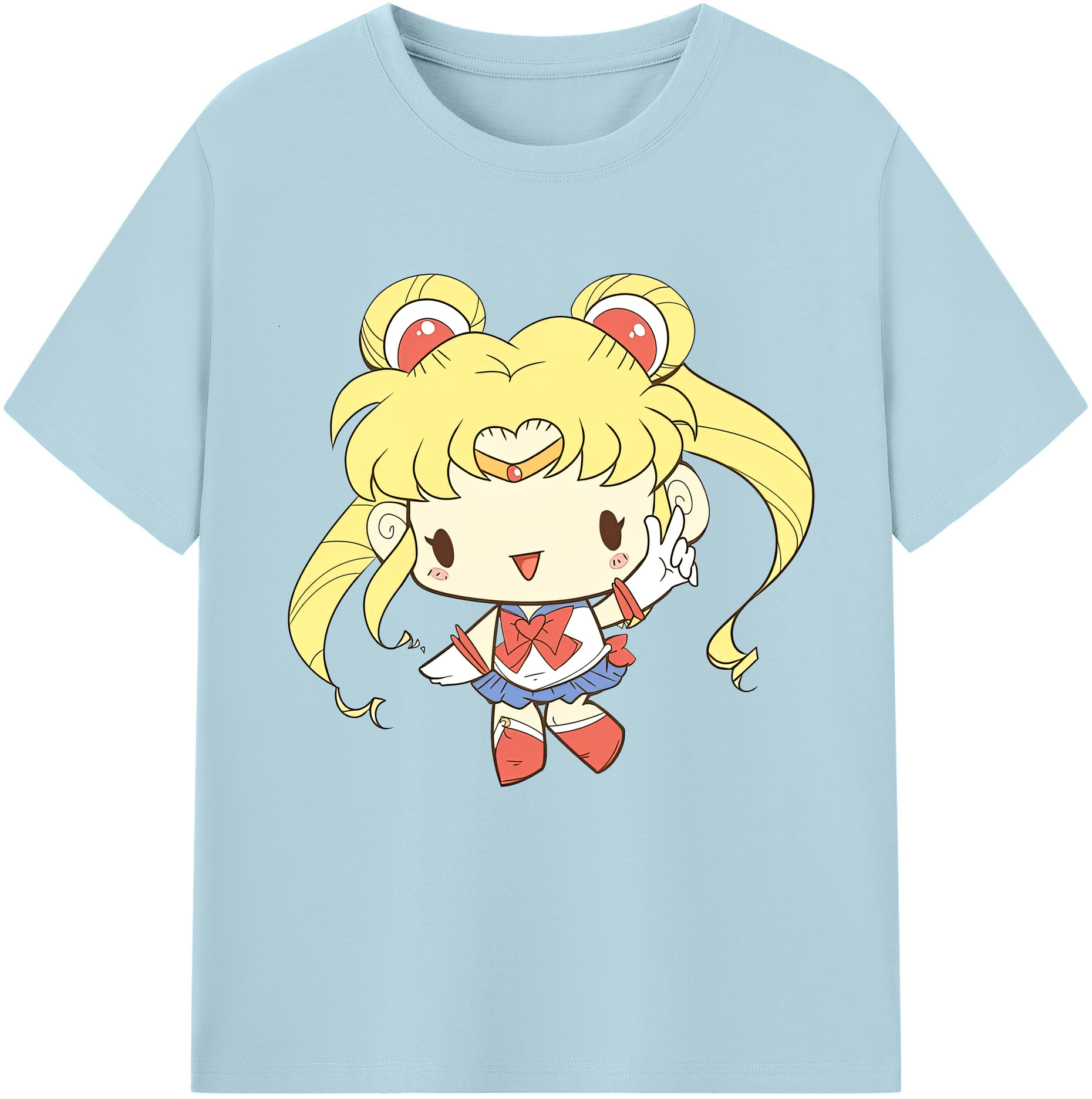 （画像用） 美少女戦士セーラームーン 月野 うさぎ つきの うさぎ Sailor Moon Tsukino Usagi 綿100％半袖Tシャツ（フロントプリント）